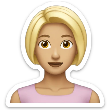 Blonde woman bob haircut sticker