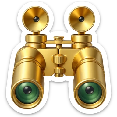 gold binoculars with BIG lenses sticker