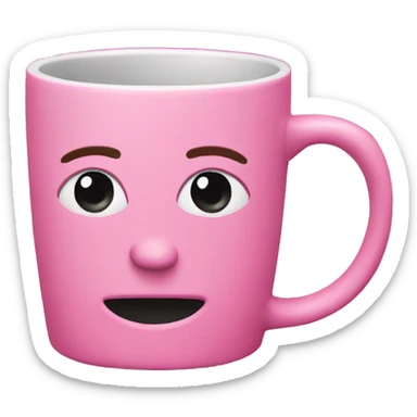 Pink coffee mug sticker