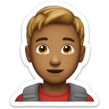 kid red boble beany sticker