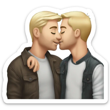 mikey and brian kissing passionately sticker