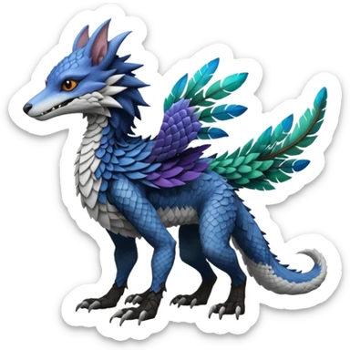 Epic complex detailed aesthetic-scenic-Fakémon-Trico-Sergal-Vernid-creature sticker