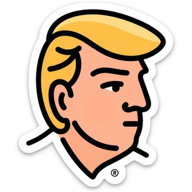 Donald Trump with his signature hairstyle sticker