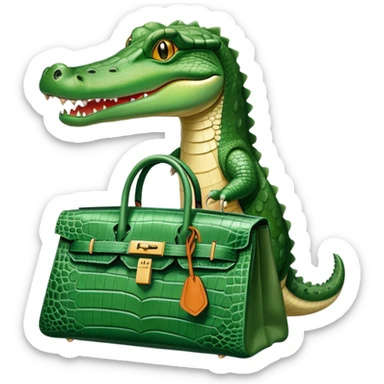 green forest crocodile hermes birkin bag sticker