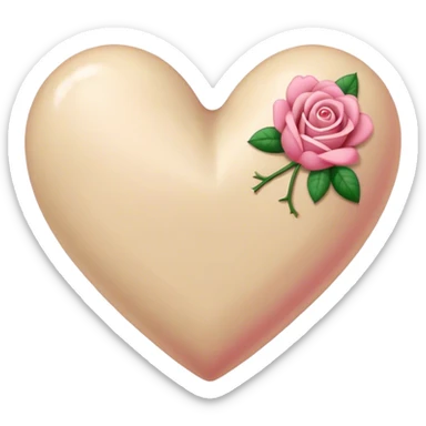 Corazón beige con lazos rosas  sticker