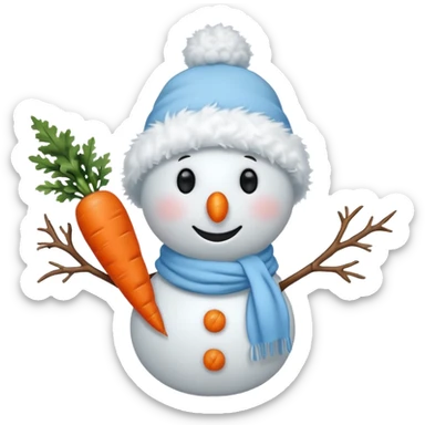 snowman with light blue scarf sticker