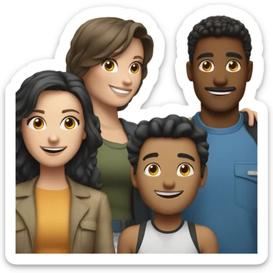 Monica and Bill with Caitlin and Johnny sticker