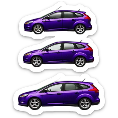 Ford Focus Break 2009 dark purple from side sticker