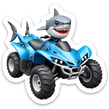 atv quad banshee front with a smile shark sticker