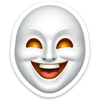comedy mask with exaggerated laughing expression sticker