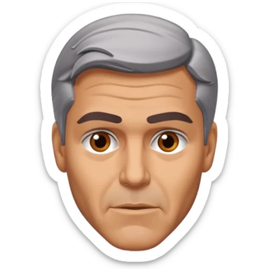 George clooney shaking his head sticker