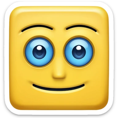 geometery dash square yellow body blue face square mouth and eyes sticker