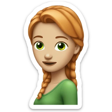 Beautiful girl with ginger straight hair green eyes sticker