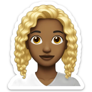 28 year old with blonde and black split hair that is long sticker