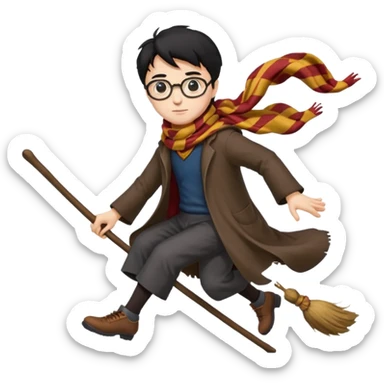 Harry potter riding on a broomstick sticker