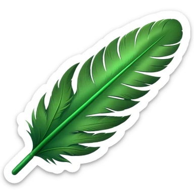 grüne feder ohne gesicht sticker