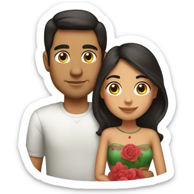 mexican girl with mexican boyfriend sticker