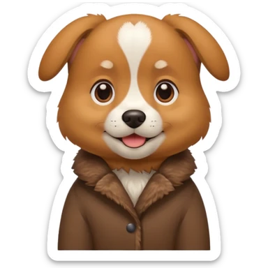 Dog wearing a coat sticker