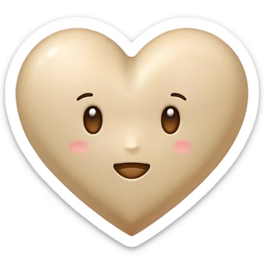 Beige heart sticker