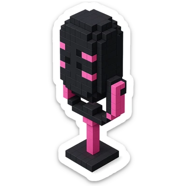 BLACKPINK-inspired gothic microphone, no hearts, blocky and stylish, black and pink palette sticker