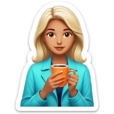 Woman with coffee , coffe shop with  neon glow, Midnight Wander. negative transparency . sticker