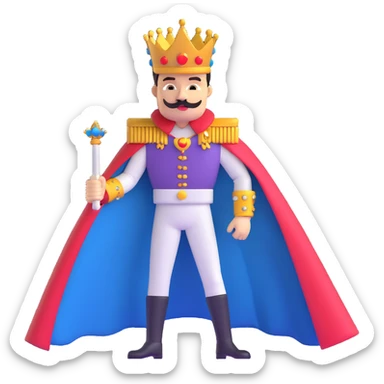 Freddie Mercury with crown and royal cape sticker