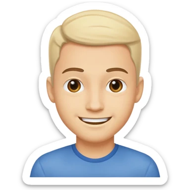 smiling light-skinned male portrait,  sticker