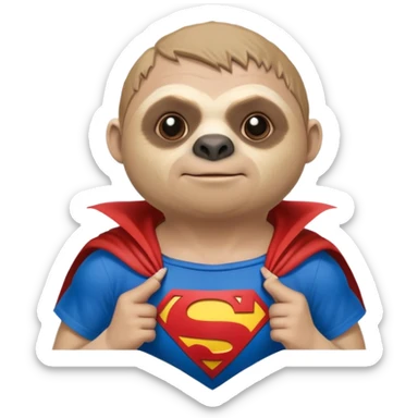 Sloth from The Goonies with Superman shirt sticker