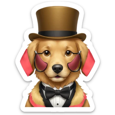 golden retriever gentleman sticker