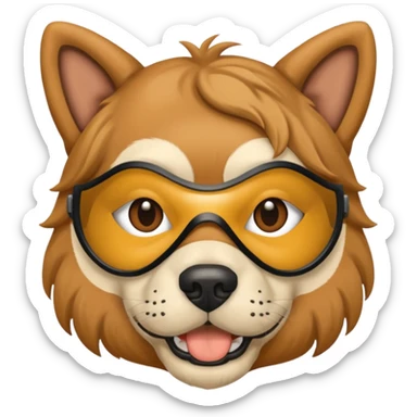 a full human body but face alone dog face sticker