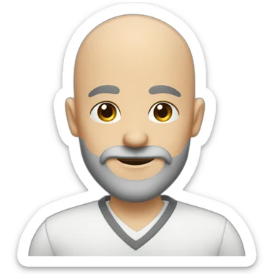 bald with dark grey beard wink wink heart sticker