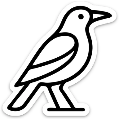 minimalist magpie silhouette, Collingwood Magpies black and white, clean lines sticker