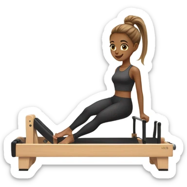 Light brown skin with ponytail Mujer pilates reformer sticker