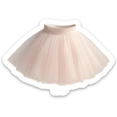 a pale pink tutu, delicate and airy, delicate fabric, soft lighting, minimalistic background sticker