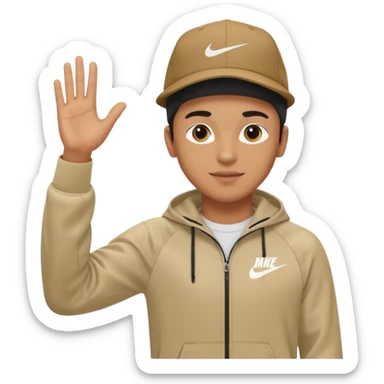 Ragazzo mulatto col cappello Nike e tuta Nike cha saluta sticker