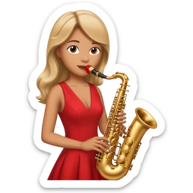 woman Swing jazz musician playing saxophone sticker