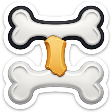 dog bone broken in half sticker