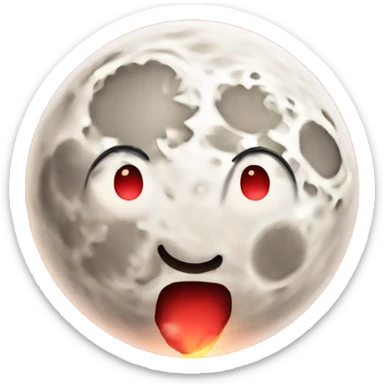 Full moon with red ring around it sticker