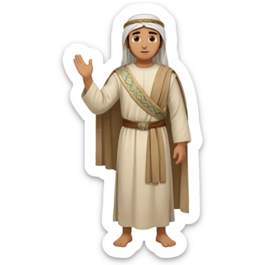 fullbody Middle Eastern man from Jerusalem, 1st century, tunic and sash, no head covering, no religious symbols sticker