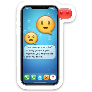 an recent iphone where we can see bubble speech on the screen sticker