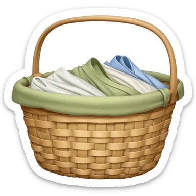 A basket of pale olive laundry sticker