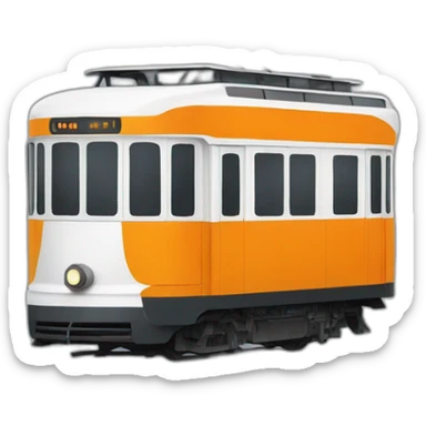tram orange blanc sticker