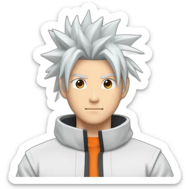 Naruto's man looks like he has hair like Goku's and wears an akchuki outfit sticker