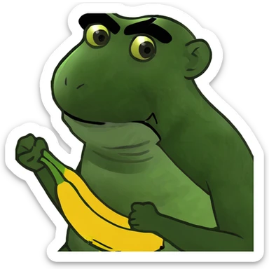 Chimpanzee turned into bananan sticker