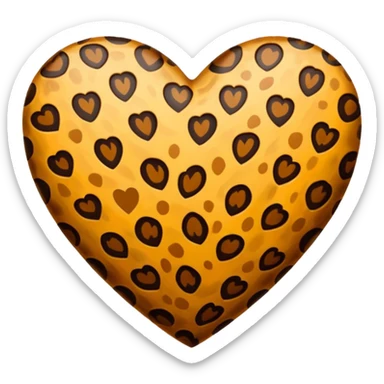 Coeur taches leopard sticker