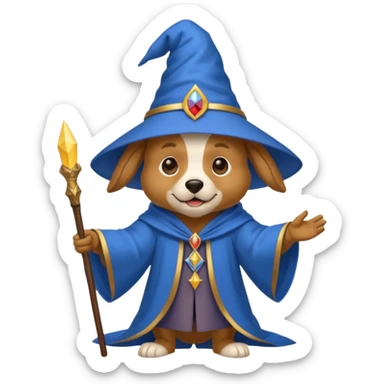 Dog wizard sticker