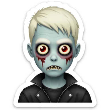 Zombie boy with emo pixie style hair cut sticker