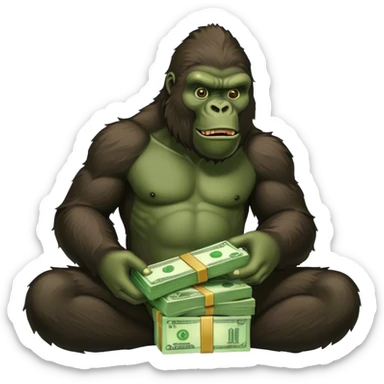 King Kong with  green money spread sticker