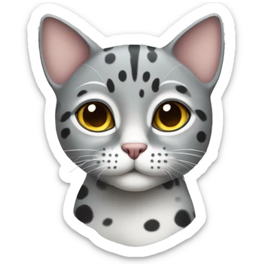 gray spotted cat sticker