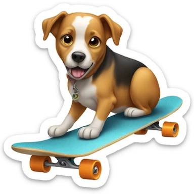 Dog on a skateboard  sticker